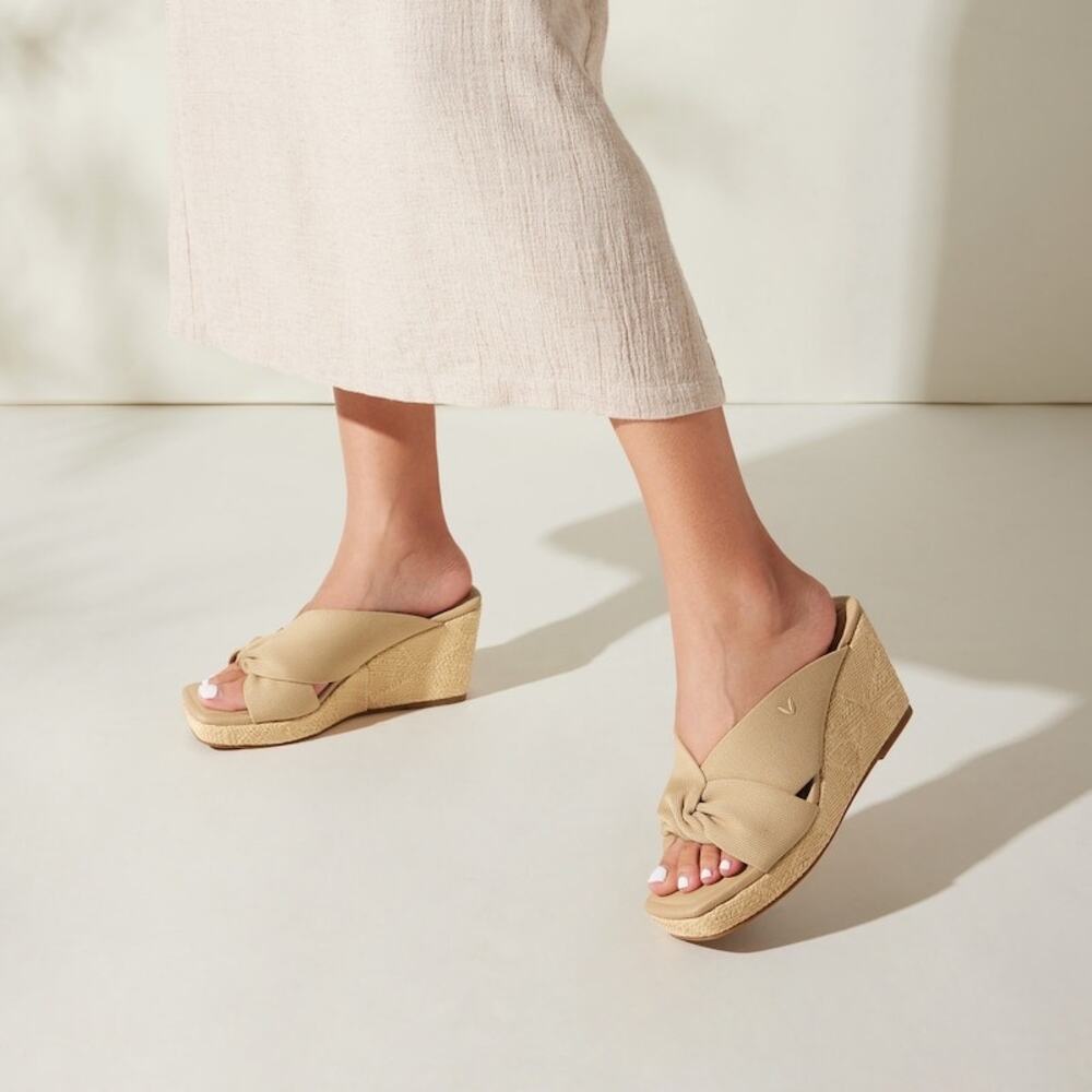 VIVAIA Laura Square Toe Wedge Sandals